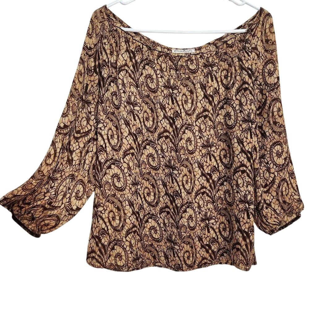 Claudia Richard Coffee Swirl Blouse